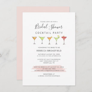Invitation Fête des mariées de script chic Cocktail Party