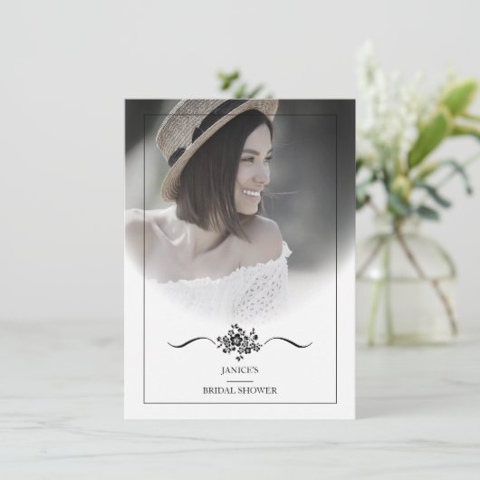 Invitation Fête des mariées de script classique de typographi (Debout devant)