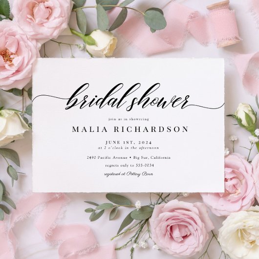 Invitation Fête des mariées de script classique élégant