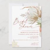 Invitation Fête des mariées de script de calligraphie Boho mo (Devant)