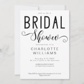 Invitation Fête des mariées de script de calligraphie minimal (Devant)