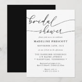 Invitation Fête des mariées de script de calligraphie noir et (Devant / Derrière)