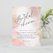 Invitation Fête des mariées de script de couleur de coeur ros (Debout devant)