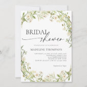 Invitation Fête des mariées de script de courroie de fleurs s (Devant)