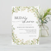 Invitation Fête des mariées de script de courroie de fleurs s (Debout devant)