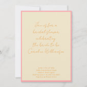 Invitation Fête des mariées de script de crème rose géométriq (Devant)