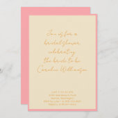 Invitation Fête des mariées de script de crème rose géométriq (Devant / Derrière)