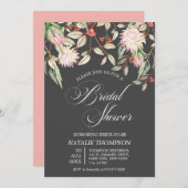 Invitation Fête des mariées de script de fleurs australiennes (Devant / Derrière)