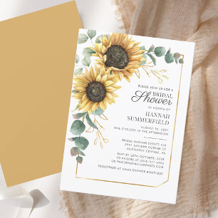 Invitation Fête des mariées de script de fleurs de tournesol 