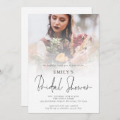 Invitation Fête des mariées de script de superposition de pho (Devant / Derrière)