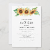 Invitation Fête des mariées de script de tournesol floral (Devant)