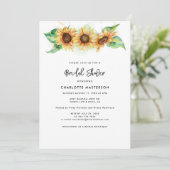 Invitation Fête des mariées de script de tournesol floral (Debout devant)