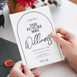 Invitation Fête des mariées de script de typographie minimale