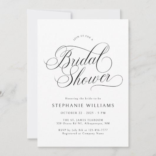 Invitation Fête des mariées de script élégante (Devant)