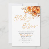 Invitation Fête des mariées de script élégante de Fall in Lov (Devant)