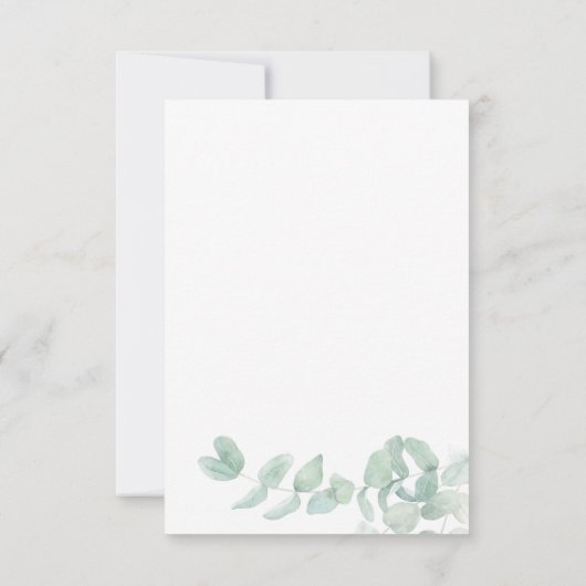 Invitation Fête des mariées de script Eucalyptus aquarelle (Dos)