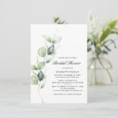 Invitation Fête des mariées de script Eucalyptus Watercolor m (Debout devant)