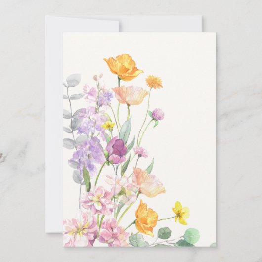 Invitation Fête des mariées de script Fleur sauvage chic (Dos)