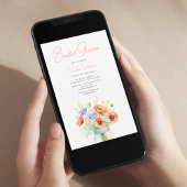 Invitation Fête des mariées de script Fleur sauvage Floral mo
