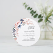 Invitation Fête des mariées de script Floral Aquarelle (Debout devant)