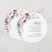 Invitation Fête des mariées de script Floral Aquarelle (Devant / Derrière)