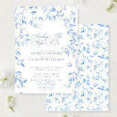 Invitation Fête des mariées de script Floral Bleu