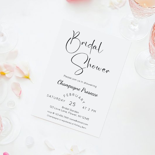 Invitation Fête des mariées de script moderne