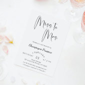 Invitation Fête des mariées de script moderne Mlle à Mme.