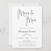 Invitation Fête des mariées de script moderne Mlle à Mme. (Devant)