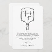 Invitation Fête des mariées de script moderne Pickleball & Pr (Devant / Derrière)