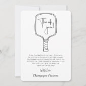 Invitation Fête des mariées de script moderne Pickleball & Pr (Devant)