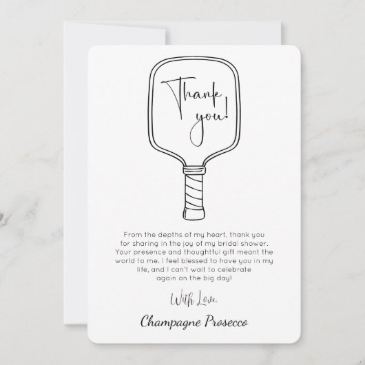 Invitation Fête des mariées de script moderne Pickleball & Pr (Devant)