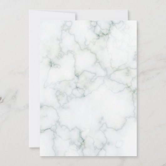 Invitation Fête des mariées de script Motif simple en marbre (Dos)