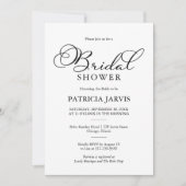 Invitation Fête des mariées de script noir simple et élégant (Devant)