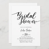 Invitation Fête des mariées de script simple et élégant (Devant / Derrière)