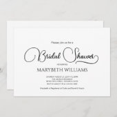 Invitation Fête des mariées de script simple et élégant (Devant / Derrière)