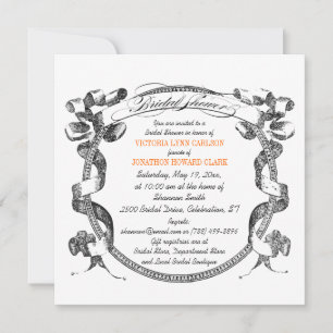 Invitation Fête des mariées de script vintage Flourish Banner