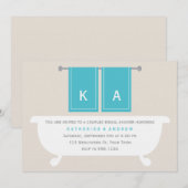 Invitation Fête des mariées de serviettes de toilette Son et  (Devant / Derrière)