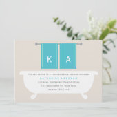 Invitation Fête des mariées de serviettes de toilette Son et  (Debout devant)