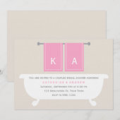 Invitation Fête des mariées de serviettes de toilette Son et  (Devant / Derrière)