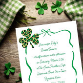 Invitation Fête des mariées de Shamrock Empreinte de léopard 