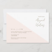 Invitation Fête des mariées de simplicité moderne Blush (Devant)