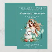 Invitation Fête des mariées de sirène de mariage sur la plage (Devant / Derrière)