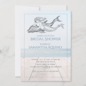 Invitation Fête des mariées De Sirène Et Dauphin (Devant)