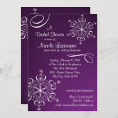 Invitation Fête des mariées de snowflake (Devant / Derrière)