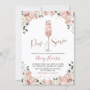 Invitation Fête des mariées de soie rose rose rose Gold Dusty