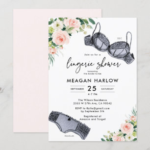 Invitation Fête des mariées de sous-vêtements Floral Lingerie