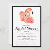 Invitation Fête des mariées de style rétro Flamants roses ros (Devant)