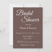 Invitation Fête des mariées de style simple Taupe (Devant)