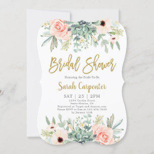 Invitation Fête des mariées de succulents